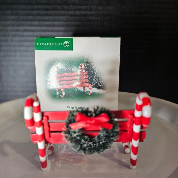 Department 56 Village Candy Cane Bench - Picture 8 of 10